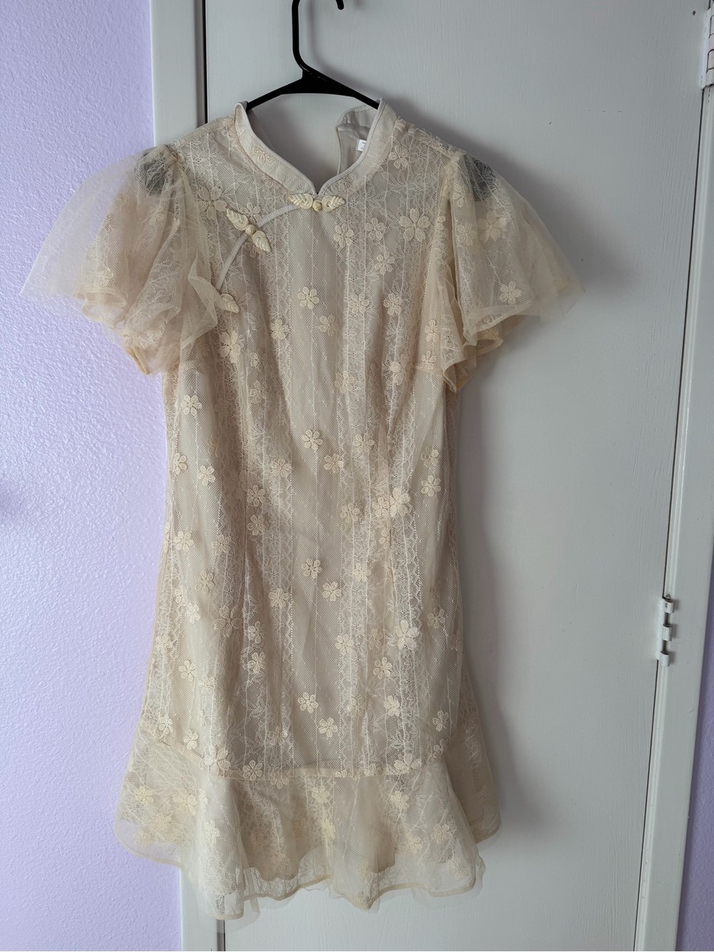 Goelia Lace Embroidered Cheongsam Qipao Midi Dress